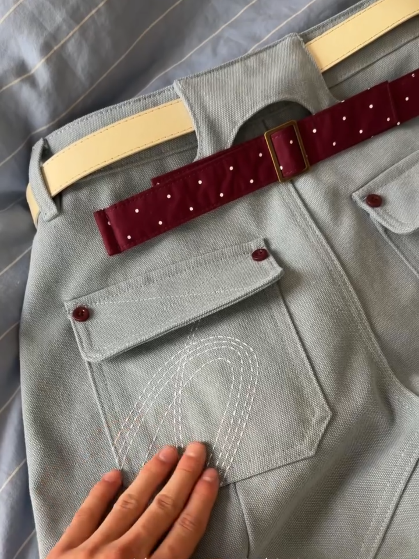 ASYMMETRIC PANEL CANVAS PANTS
