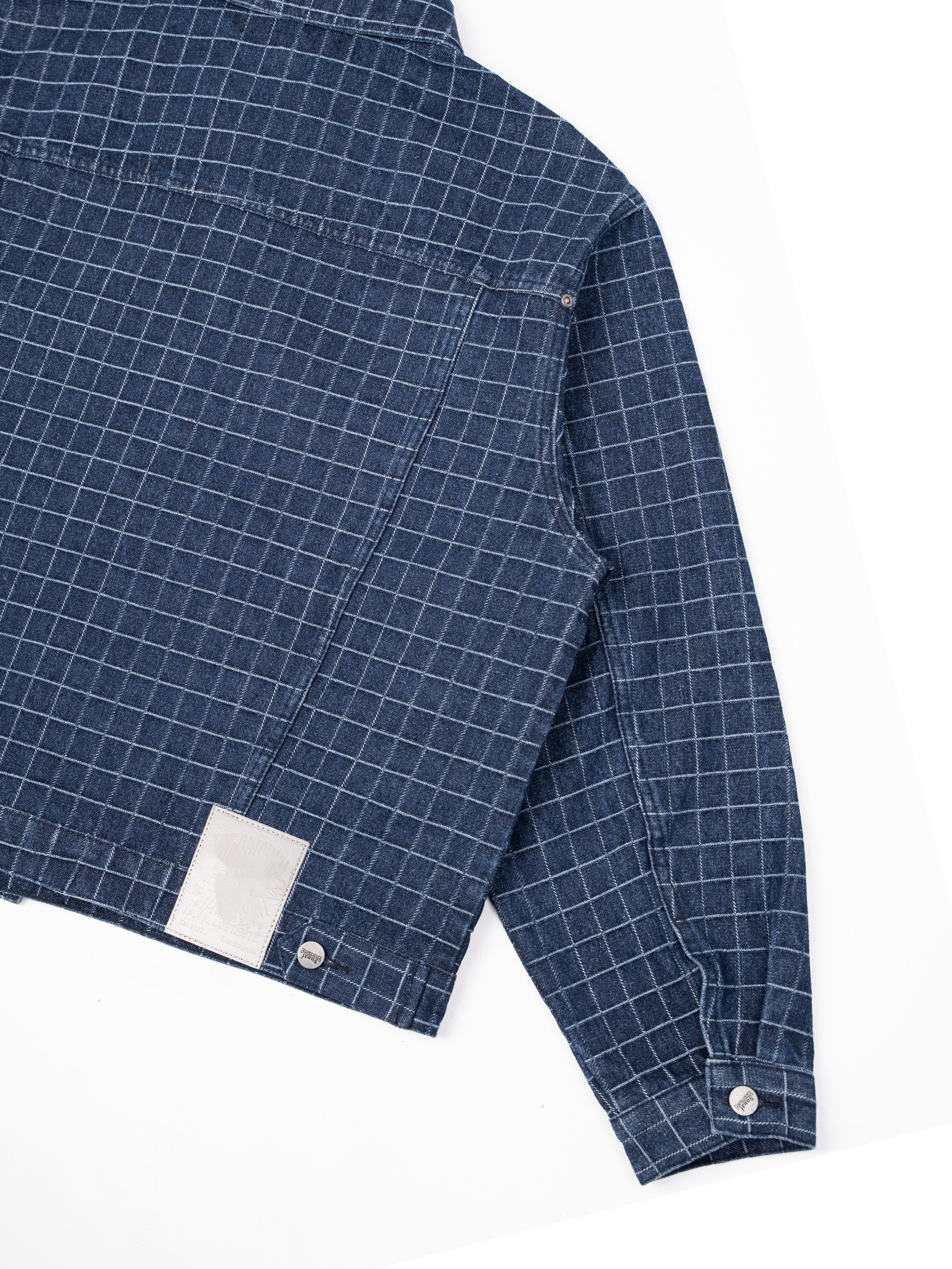 UNIQUE PLAID DENIM JACKET