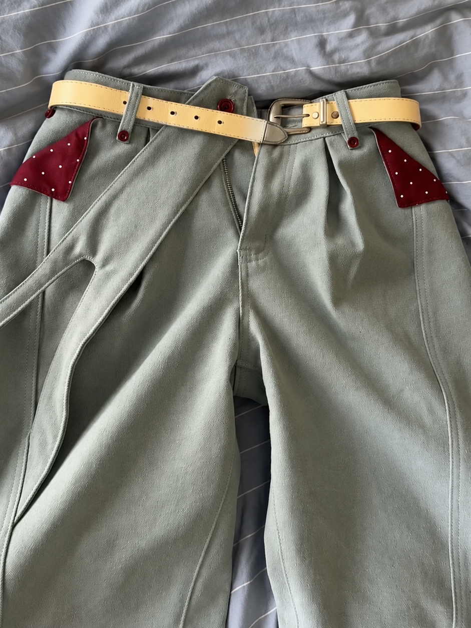 ASYMMETRIC PANEL CANVAS PANTS