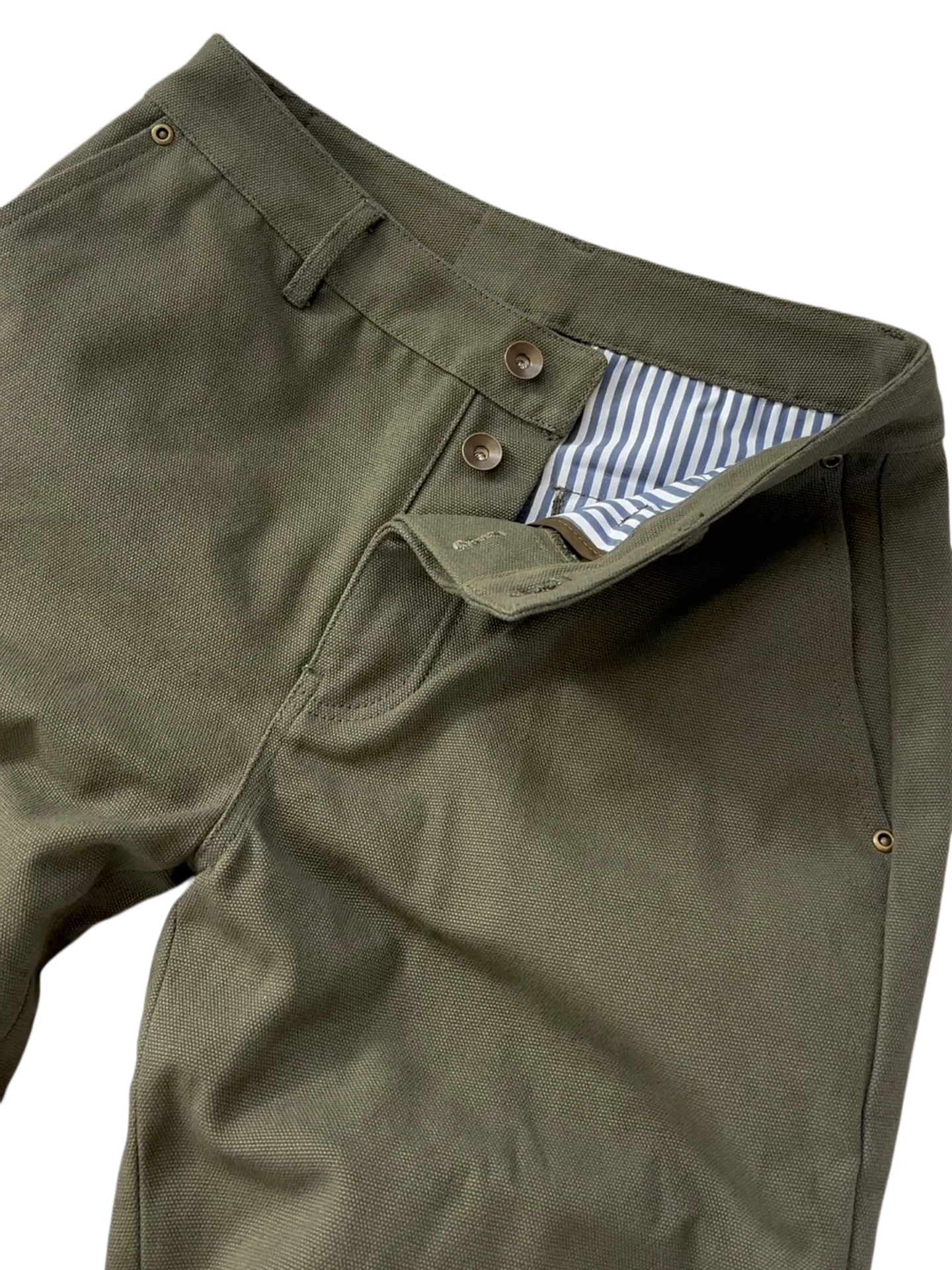 STRIPED-LINED CANVAS PANTS