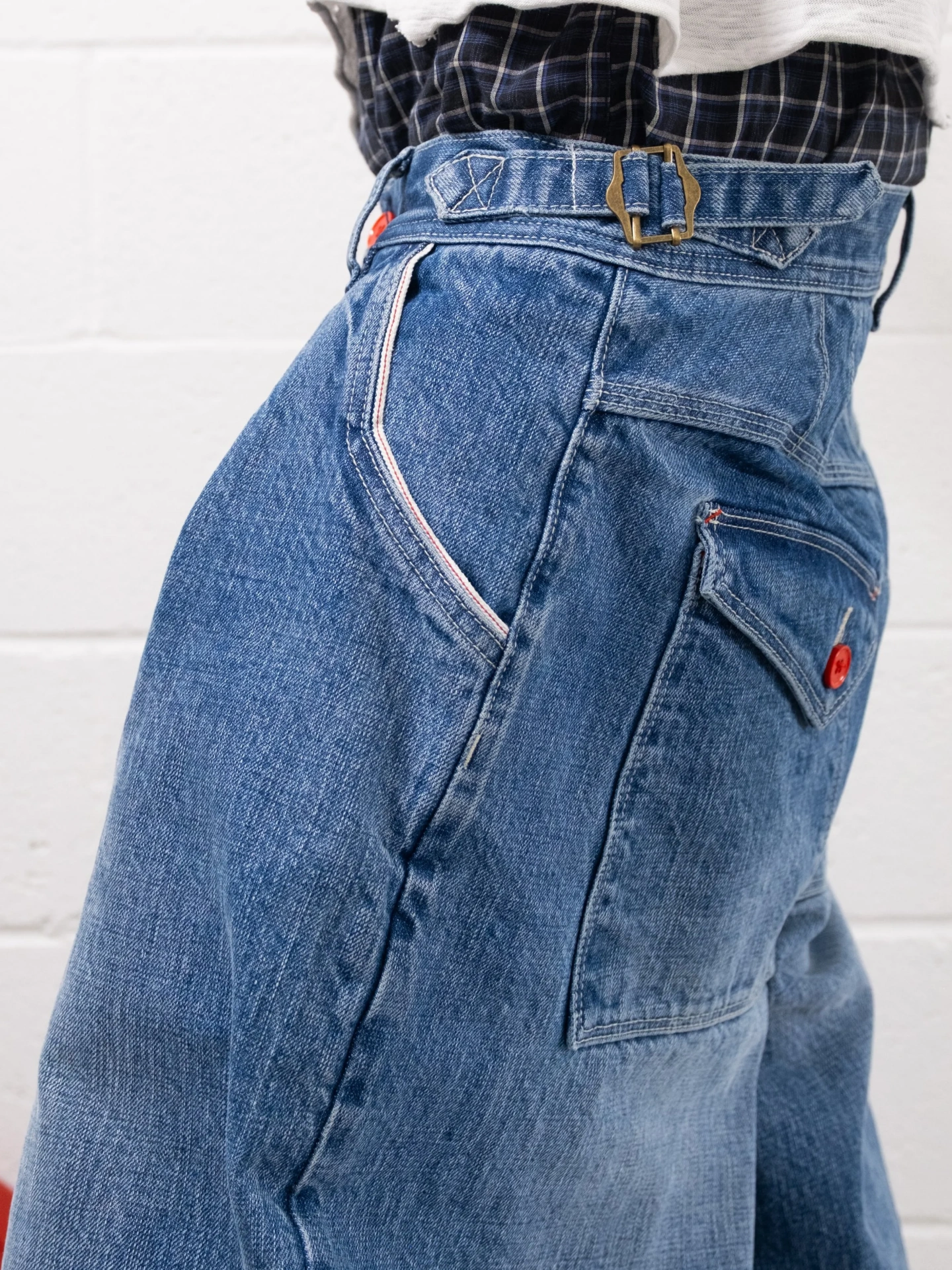 PLEATED BALLOON DENIM