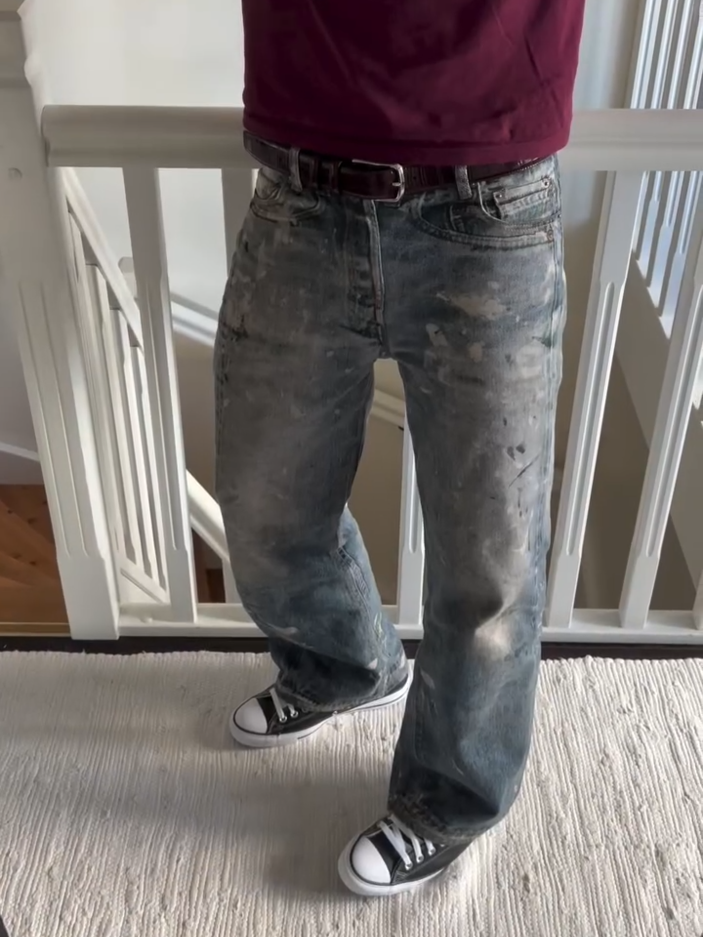 PRINTED BOOTCUT DENIM