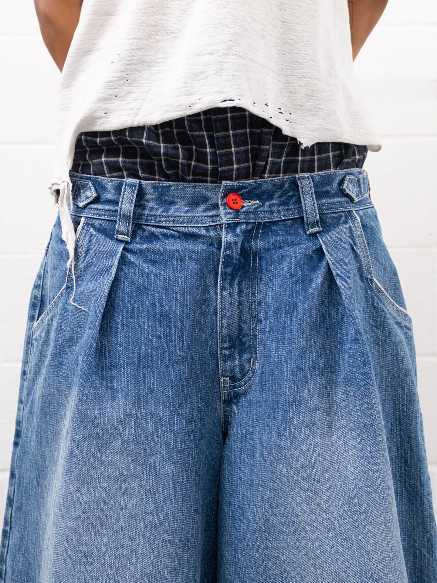 PLEATED BALLOON DENIM