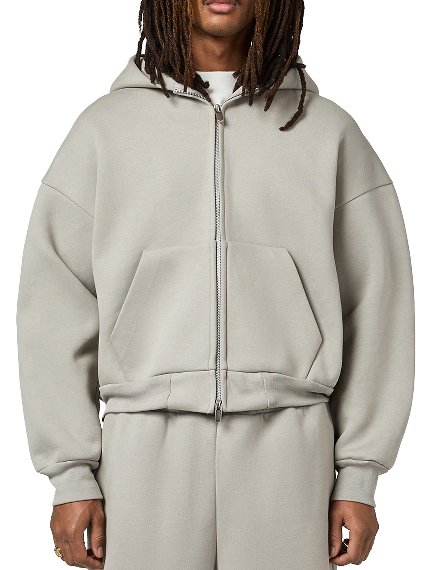 V2 610 GSM MONOCHROME ZIPPED HOODIE