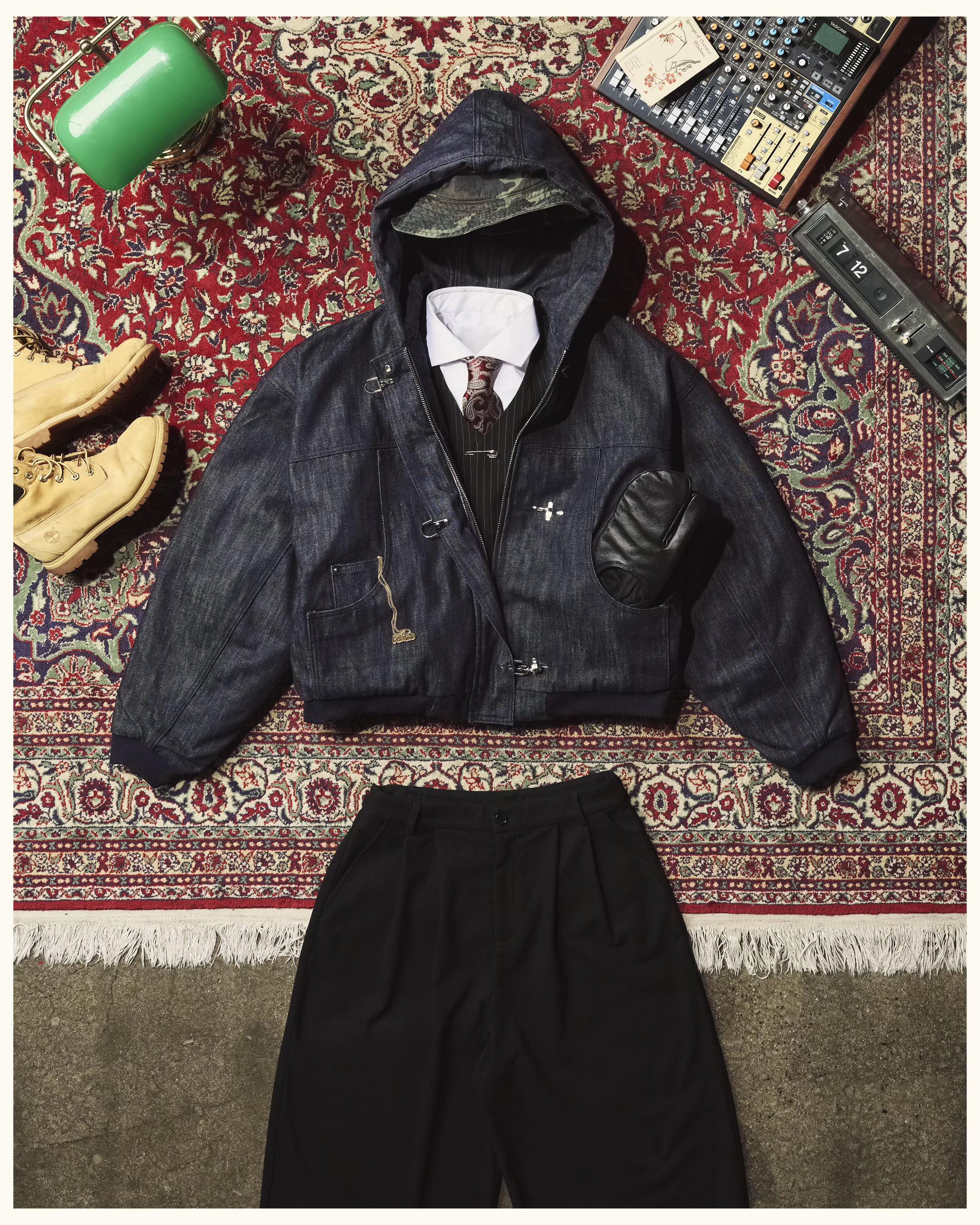 15OZ INDIGO DENIM WORKWEAR BOMBER JACKET