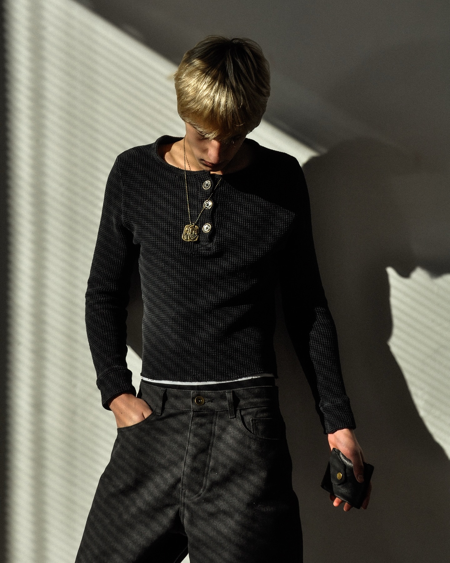 WAFFLE TEXTURED HENLEY