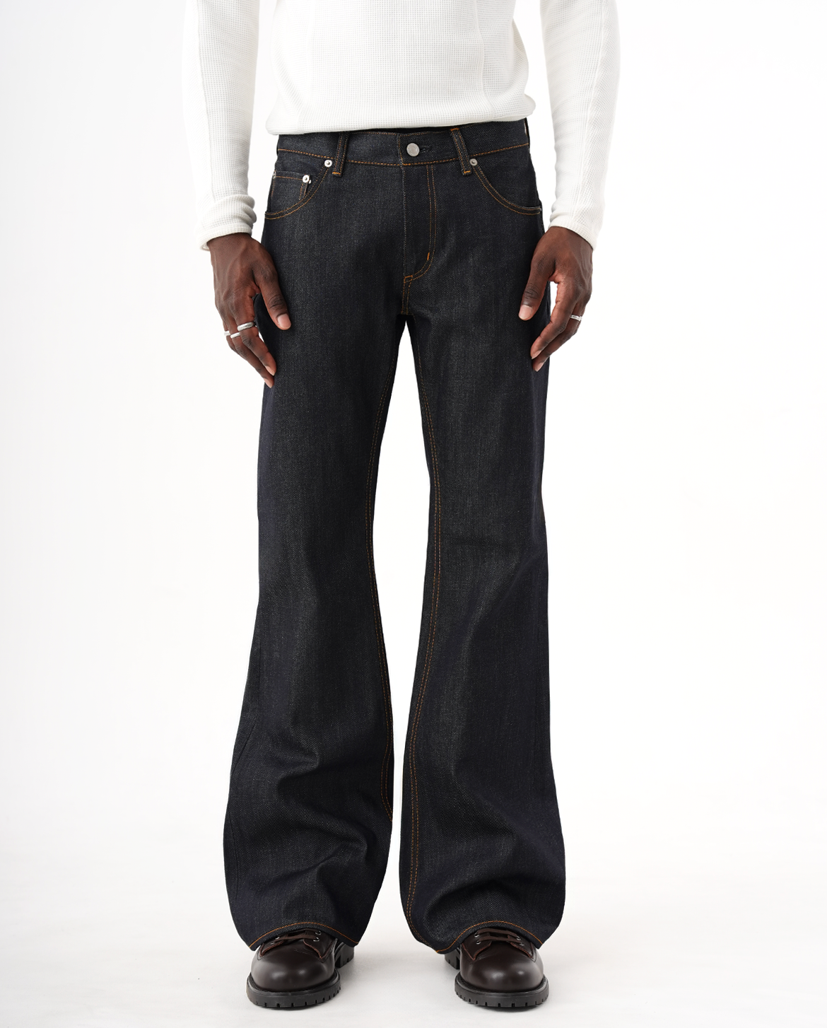 OKAYAMA RAW SELVEDGE SLIM BOOTCUT JEANS