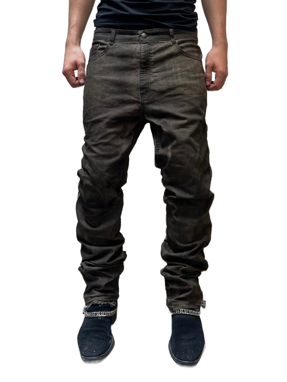 DARK BROWN MUD DENIM