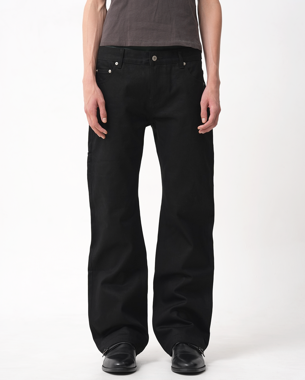 RAW SELVEDGE LOW-RISE BOOTCUT JEANS