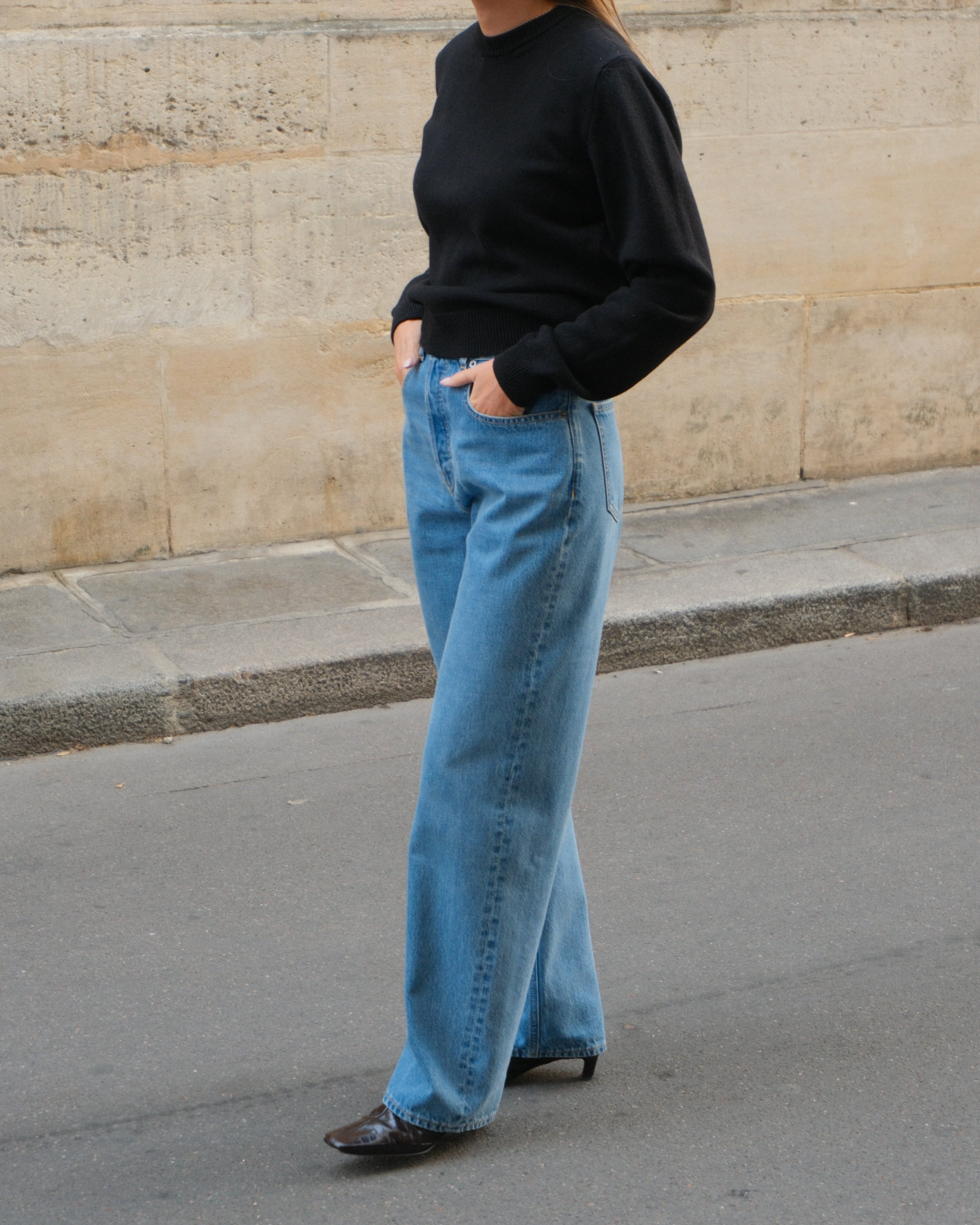 RELAXED STRAIGHT-LEG JEANS - VINTAGE BLUE