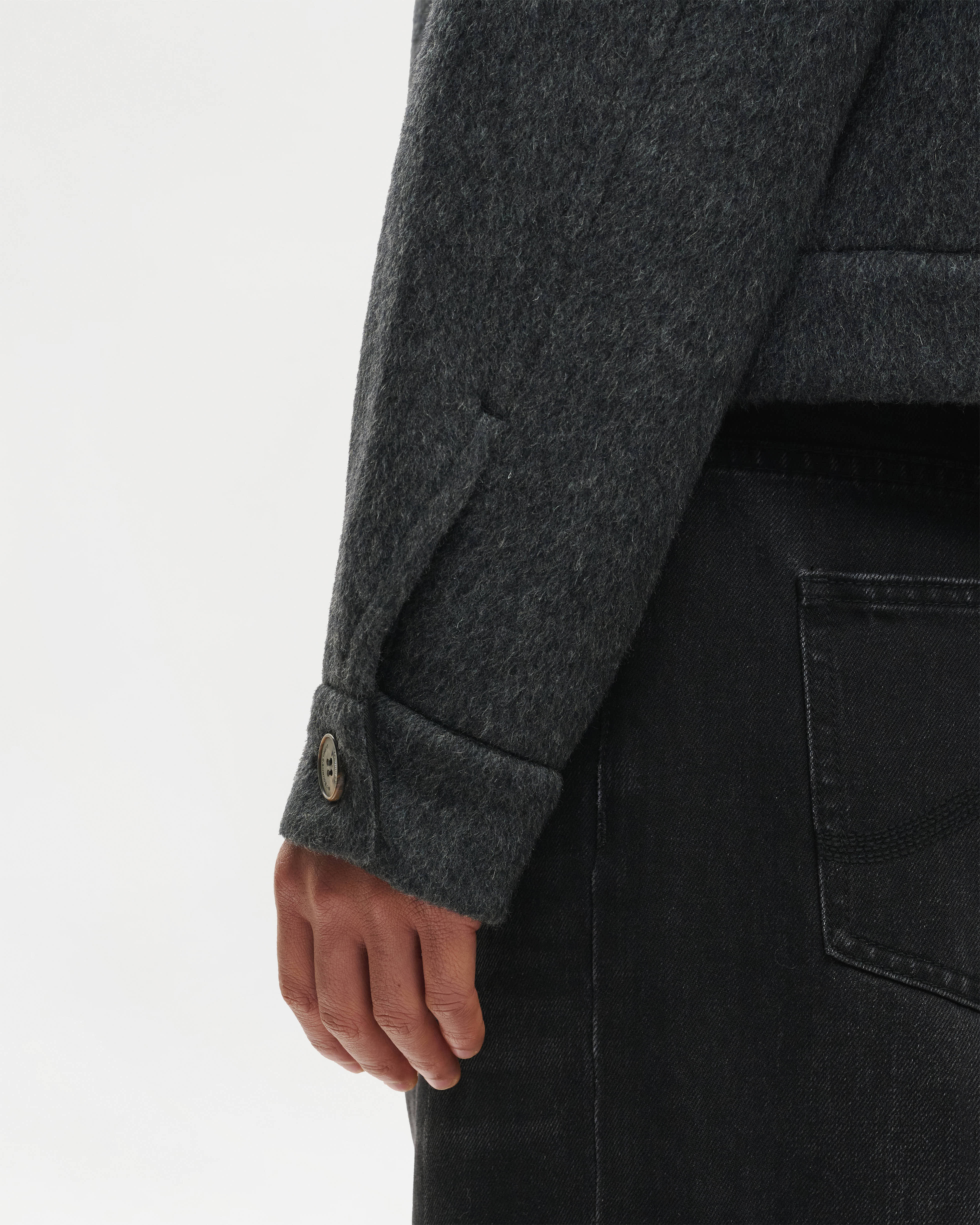 FUNNEL NECK WOOL JACKET
