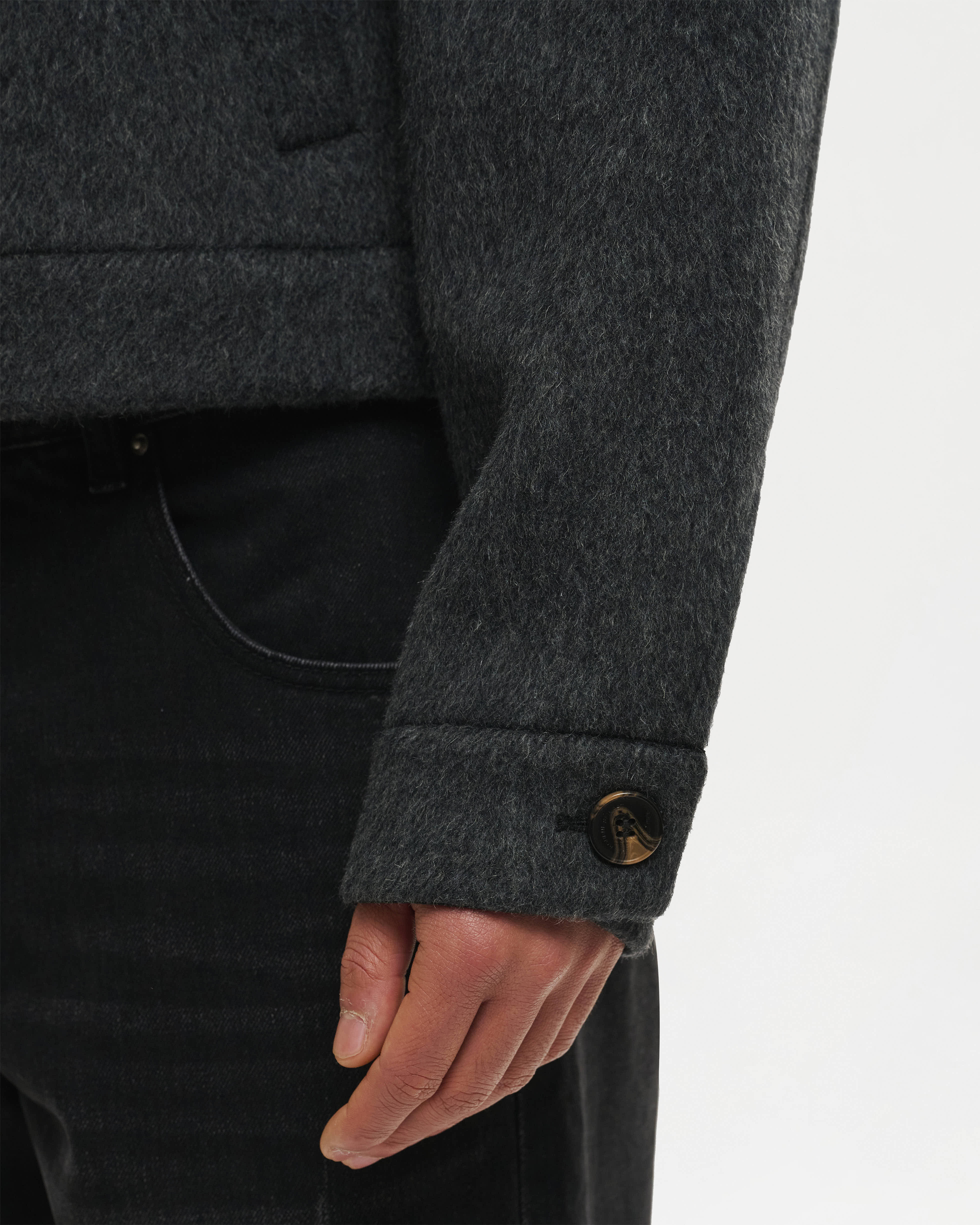 FUNNEL NECK WOOL JACKET