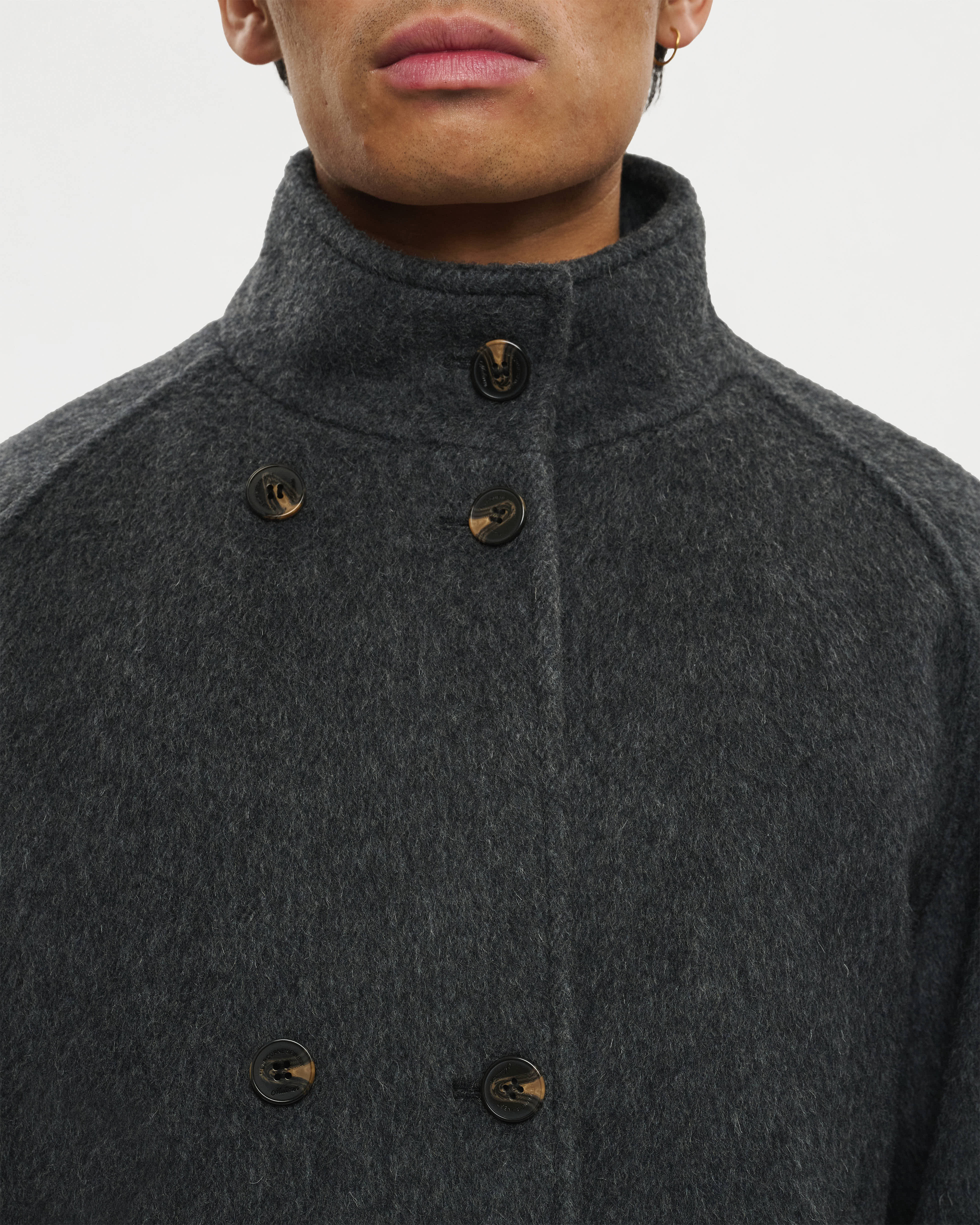FUNNEL NECK WOOL JACKET