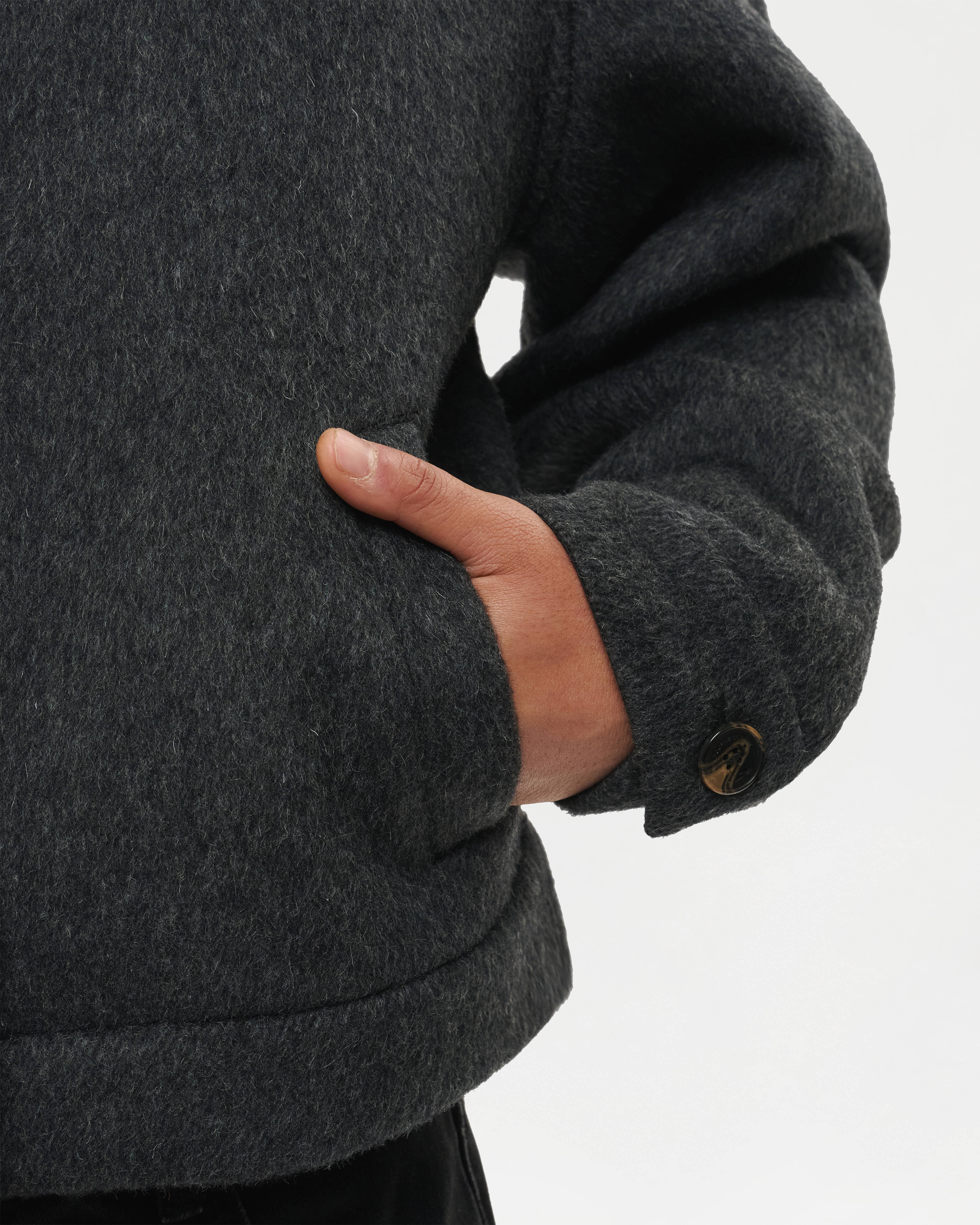 FUNNEL NECK WOOL JACKET