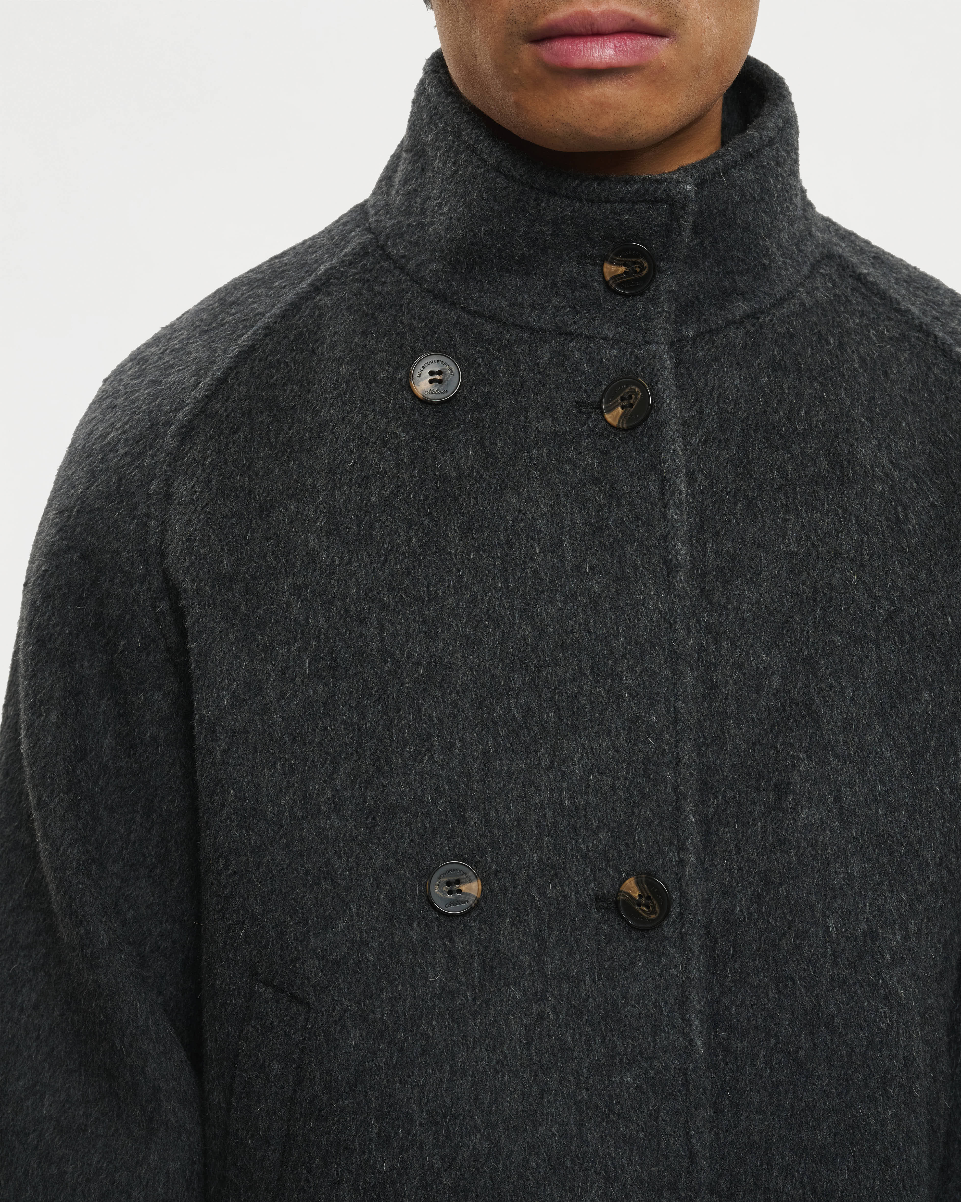 FUNNEL NECK WOOL JACKET