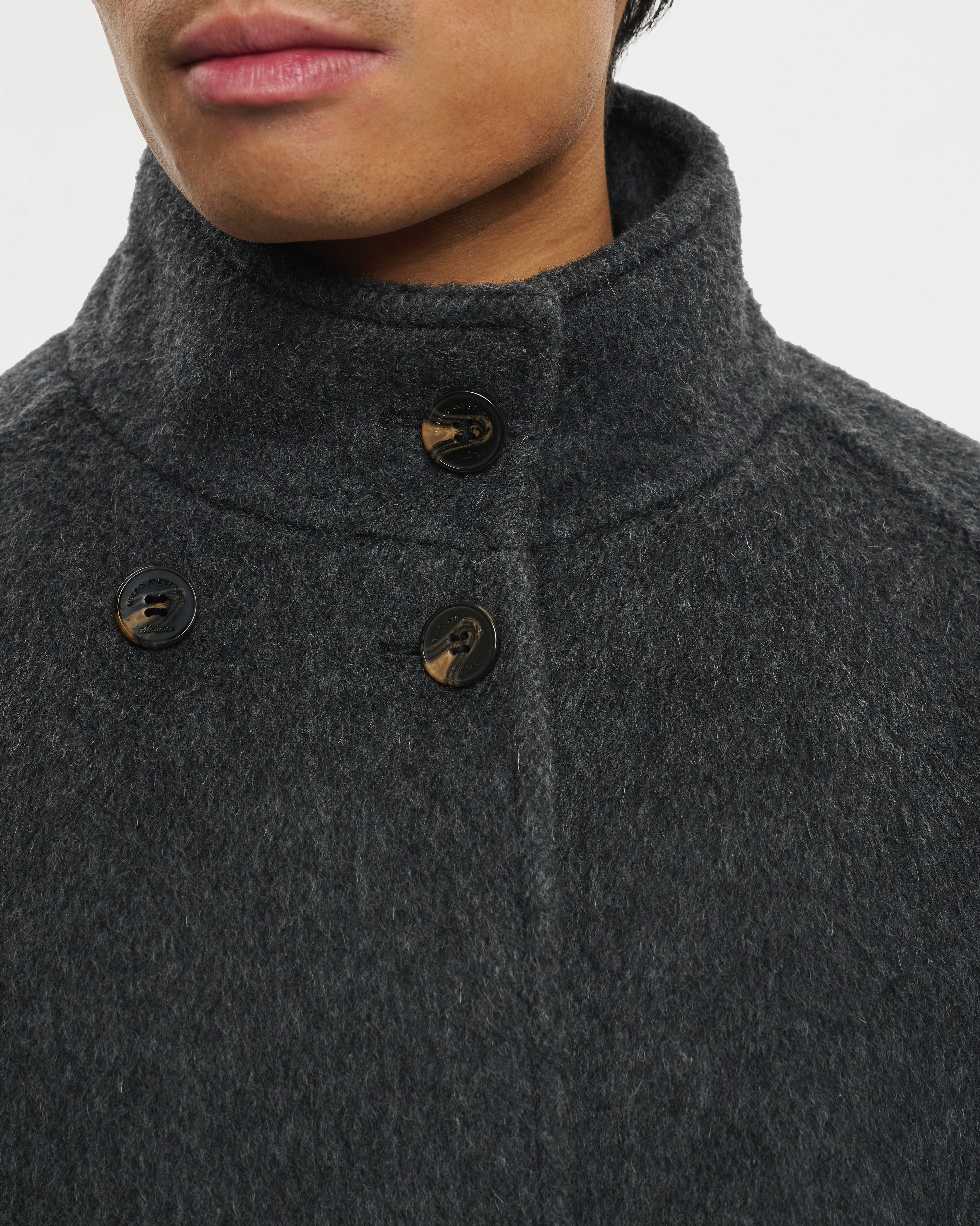 FUNNEL NECK WOOL JACKET