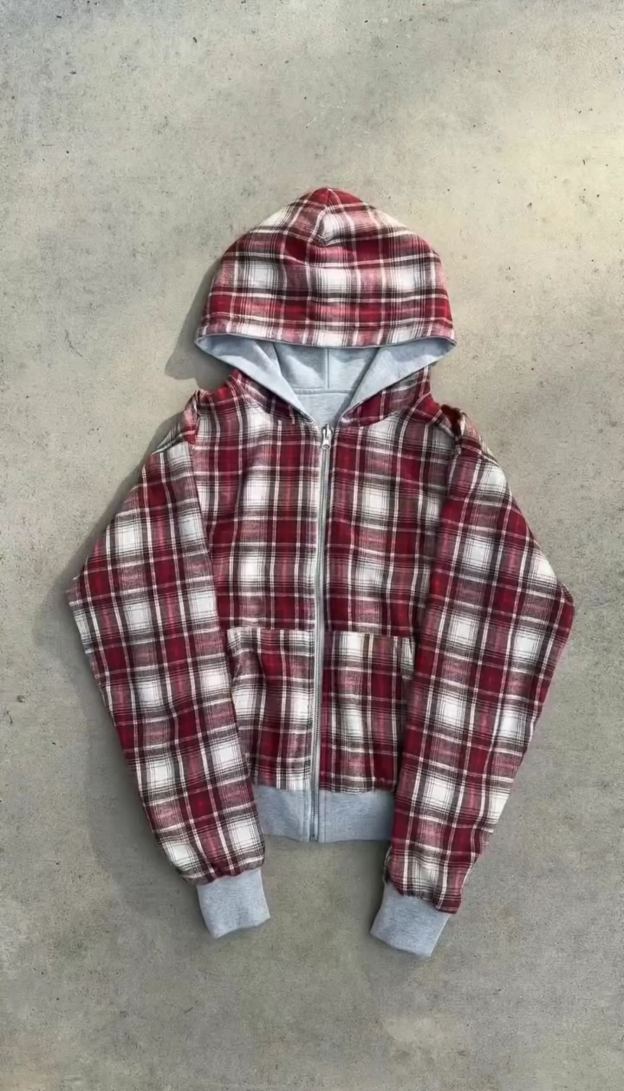 REVERSIBLE PLAID ZIP HOODIE