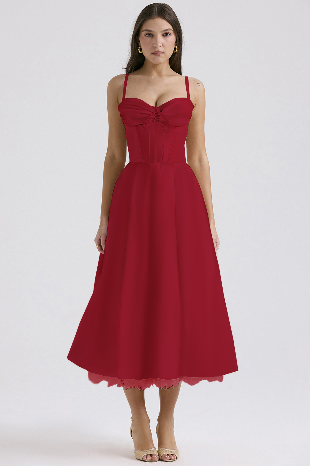 Floral series French summer camisole gentle style dress slimming floral camisole long skirt-vkxiaodian