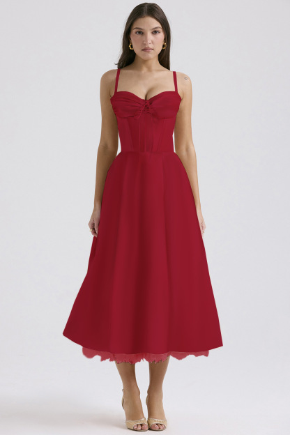 Floral series French summer camisole gentle style dress slimming floral camisole long skirt-vkxiaodian