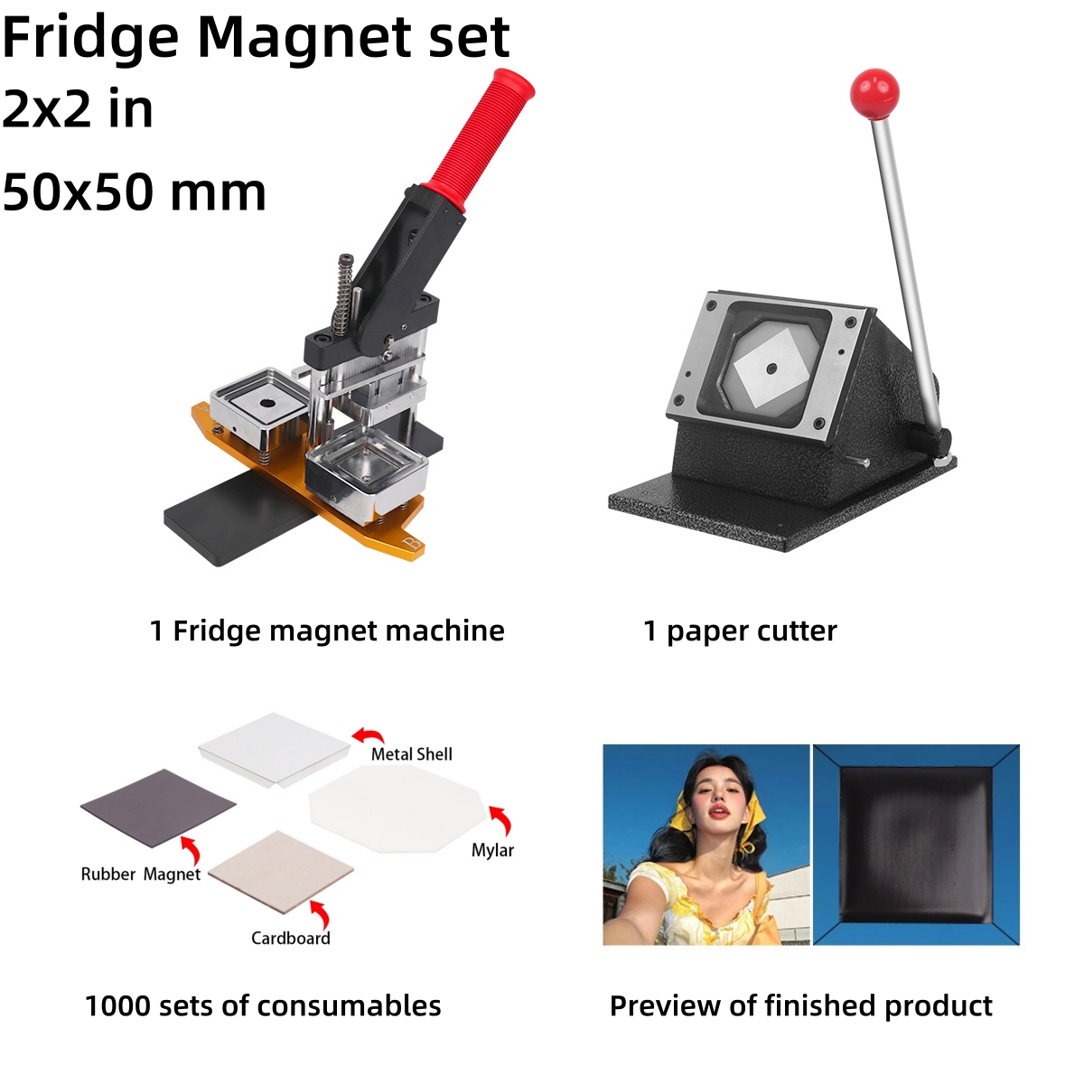 2.5 * 2.5-inch photo magnet making machine/63.5 * 6.5 square refrigerator sticker machine