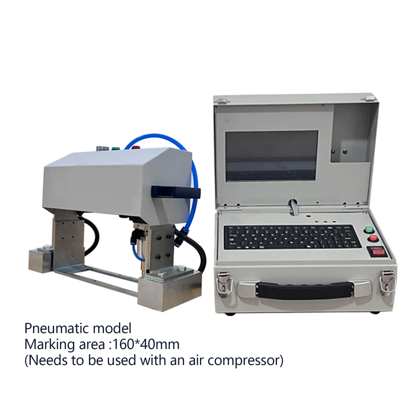 160*40mm Pneumatic model Dot Peen Marking Machines Includes Computer