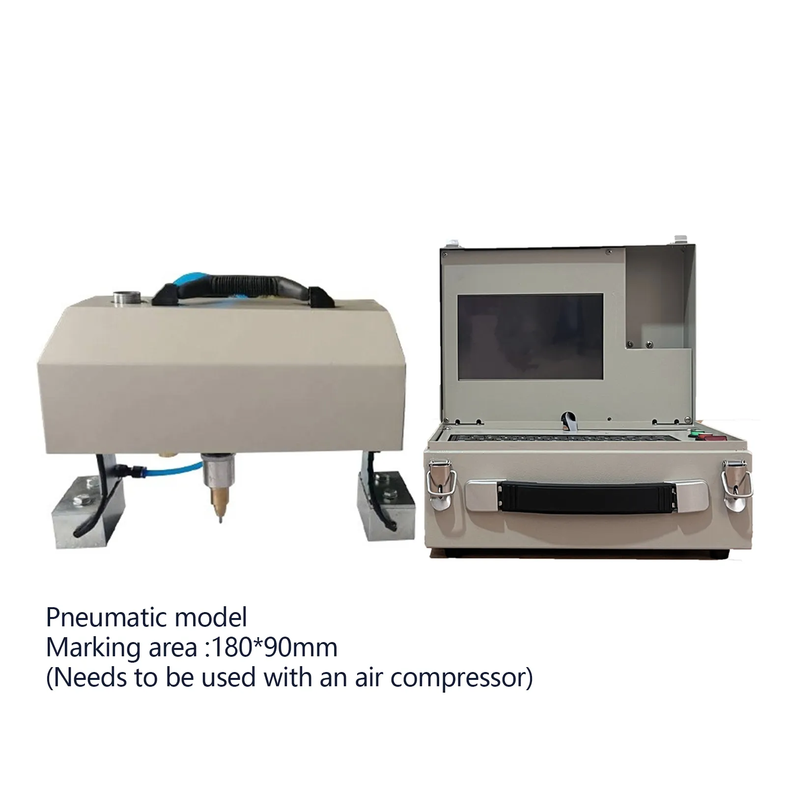 180*90 mm Pneumatic model Dot Peen Marking Machines Includes Computer