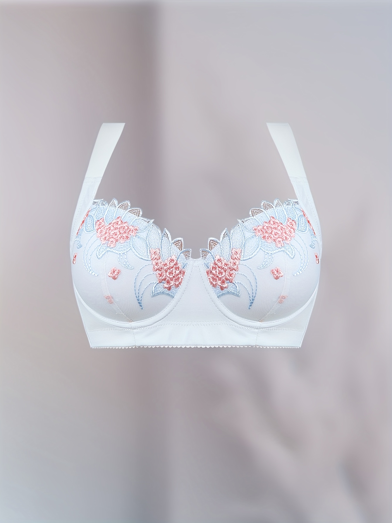 Triumph® 4-częściowy – 30% zniżki – Nowy komfortowy biustonosz plus size z haftem kwiatowym na rok 2025 [65A-120H]