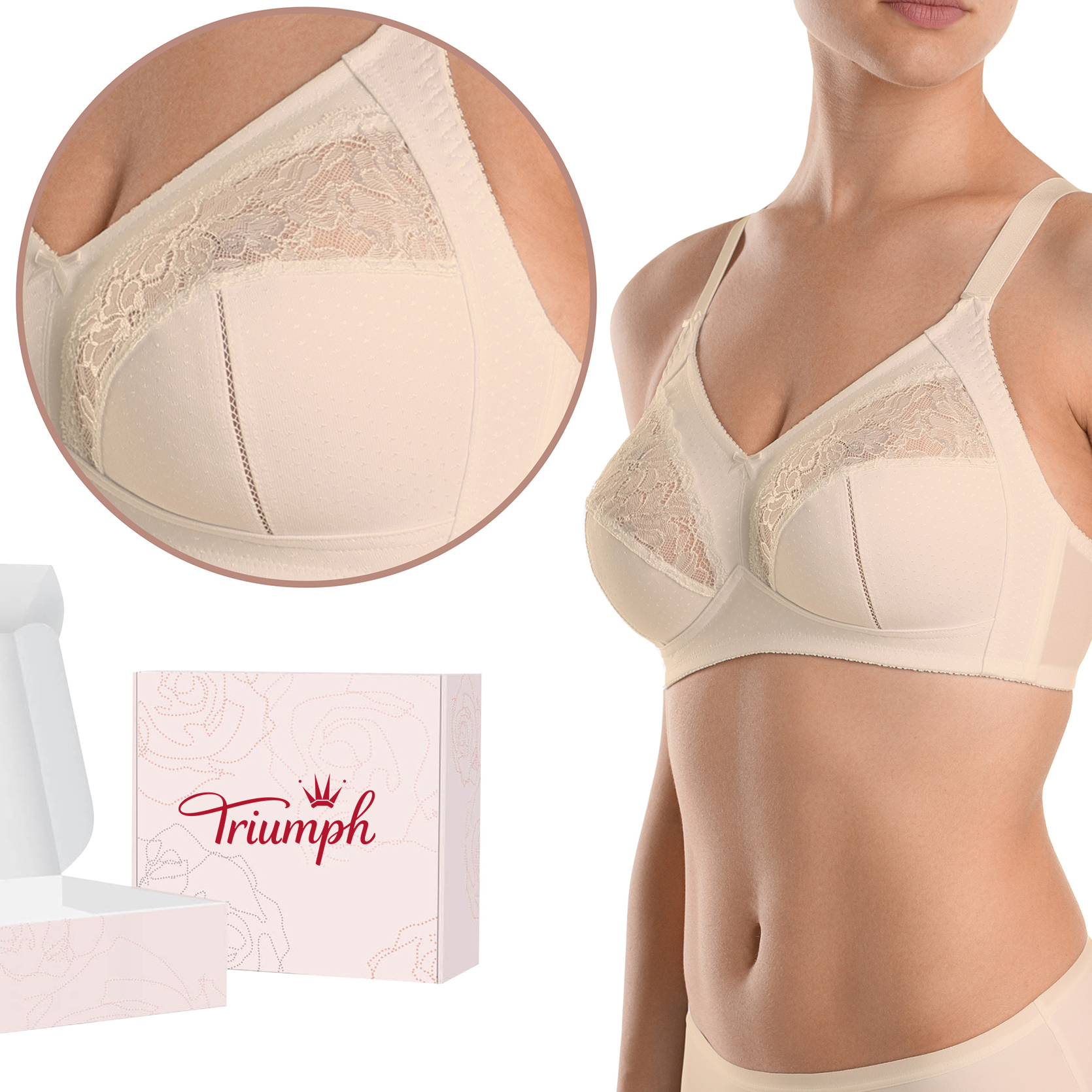 💖Triumph® ✨Διαφανές σουτιέν χωρίς ενίσχυση για μεγάλο στήθος