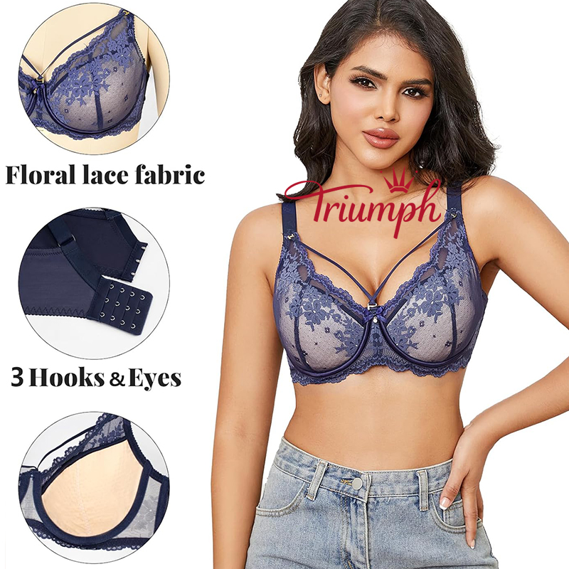 Χριστουγεννιάτικη προσφορά-Triumph - 4 τεμάχια Σέξι σουτιέν με δαντέλα για γυναίκες