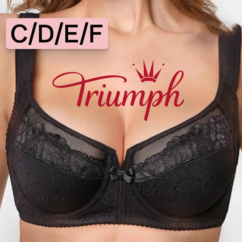 💖Σετ 4 τεμαχίων Triumph® ✨Σουτιέν με δαντέλα και απαλό cup