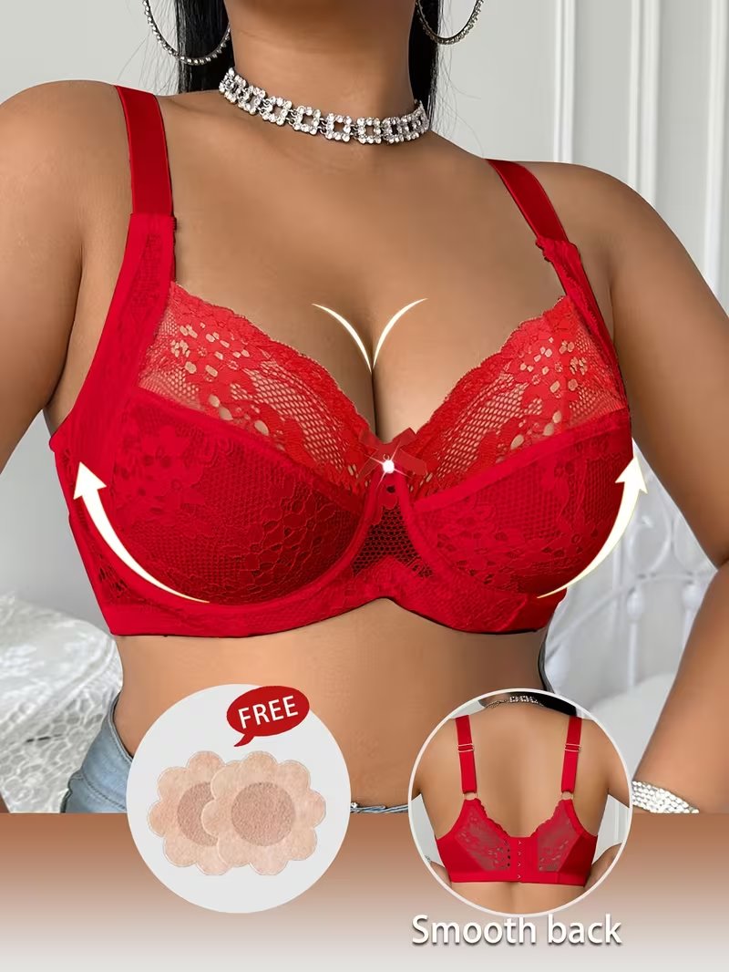 👙TRIAUMPH – [4 τεμ.]🔥50% Σουτιέν Plus Size με Δαντέλα και Μπανέλα