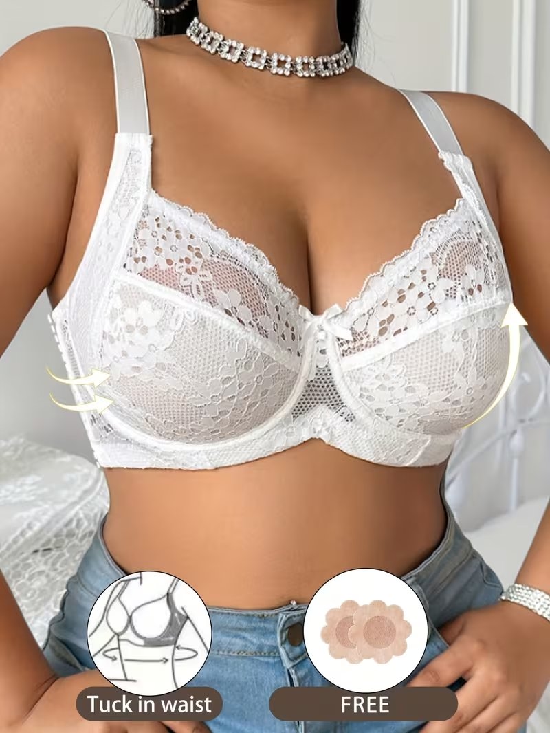 👙TRIAUMPH – [4 τεμ.]🔥50% Σουτιέν Plus Size με Δαντέλα και Μπανέλα