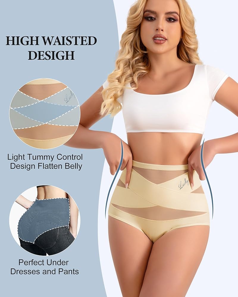 Triumph – Σετ των 5 (S-5XL) 💝Γυναικεία ψηλόμεσα εσώρουχα, πλήρους κάλυψης, πακέτο 4/5