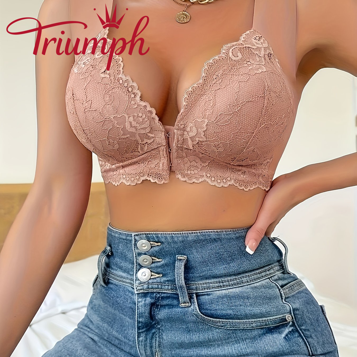 TRIUMPH - 3 PEÇAS 💥 SOUTIEN SUPER FINO SEXY SEM ARO COM RENDA [75A-110E]