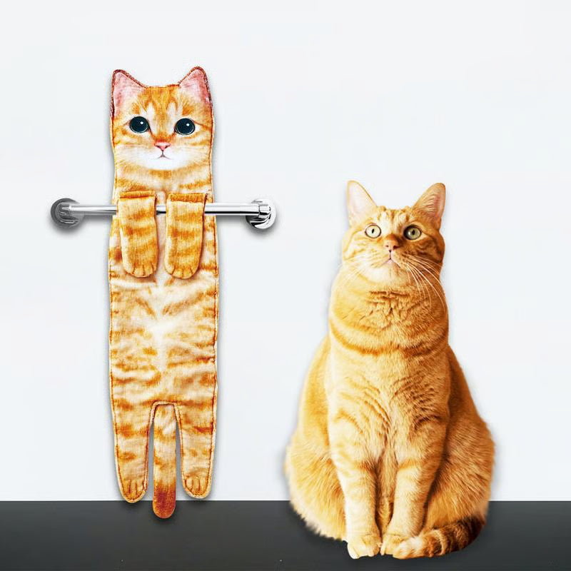 🎁OSTATNI DZIEŃ WYPRZEDAŻY! 50% ZNIŻKI!✨😺Uroczy ręcznik do rąk z motywem kota🐾