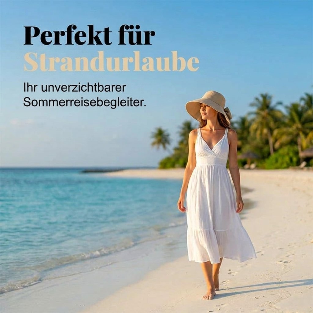 👒 Καλοκαιρινές εκπτώσεις ☀️ Γυναικείο καπέλο ηλίου με φαρδύ γείσο και φιόγκο με κορδέλα