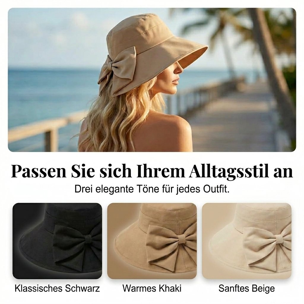 👒 Καλοκαιρινές εκπτώσεις ☀️ Γυναικείο καπέλο ηλίου με φαρδύ γείσο και φιόγκο με κορδέλα