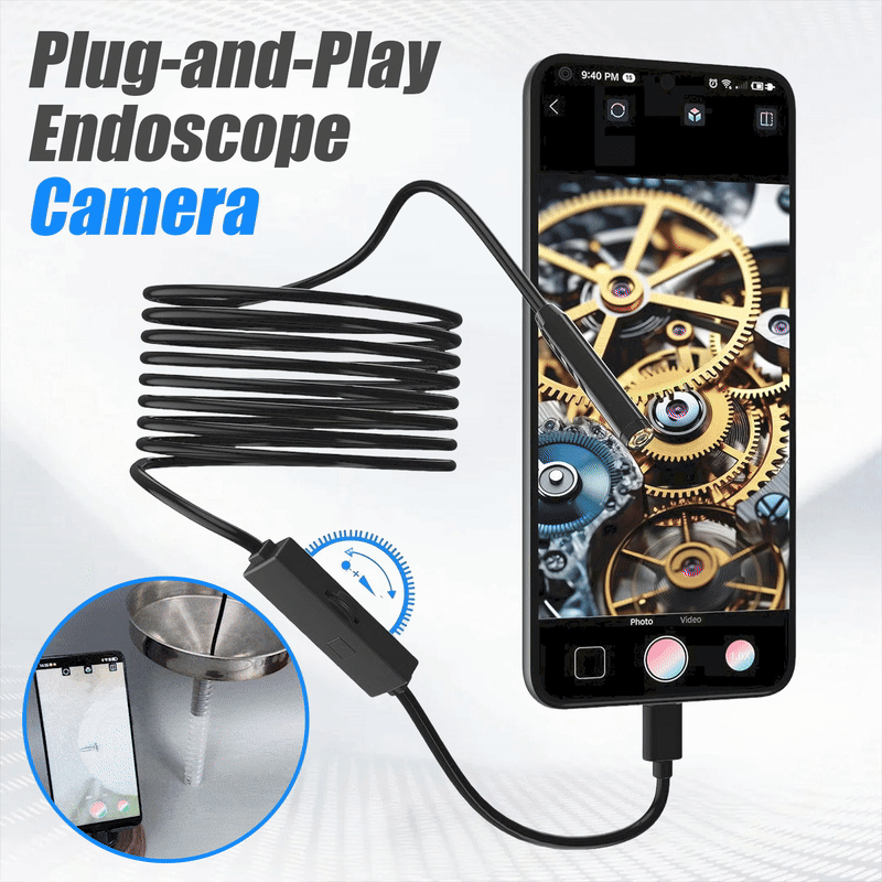 🔎 Κάμερα ενδοσκοπίου plug-and-play - Συμβατή με Android & iPhone & iPad για άμεση σύνδεση