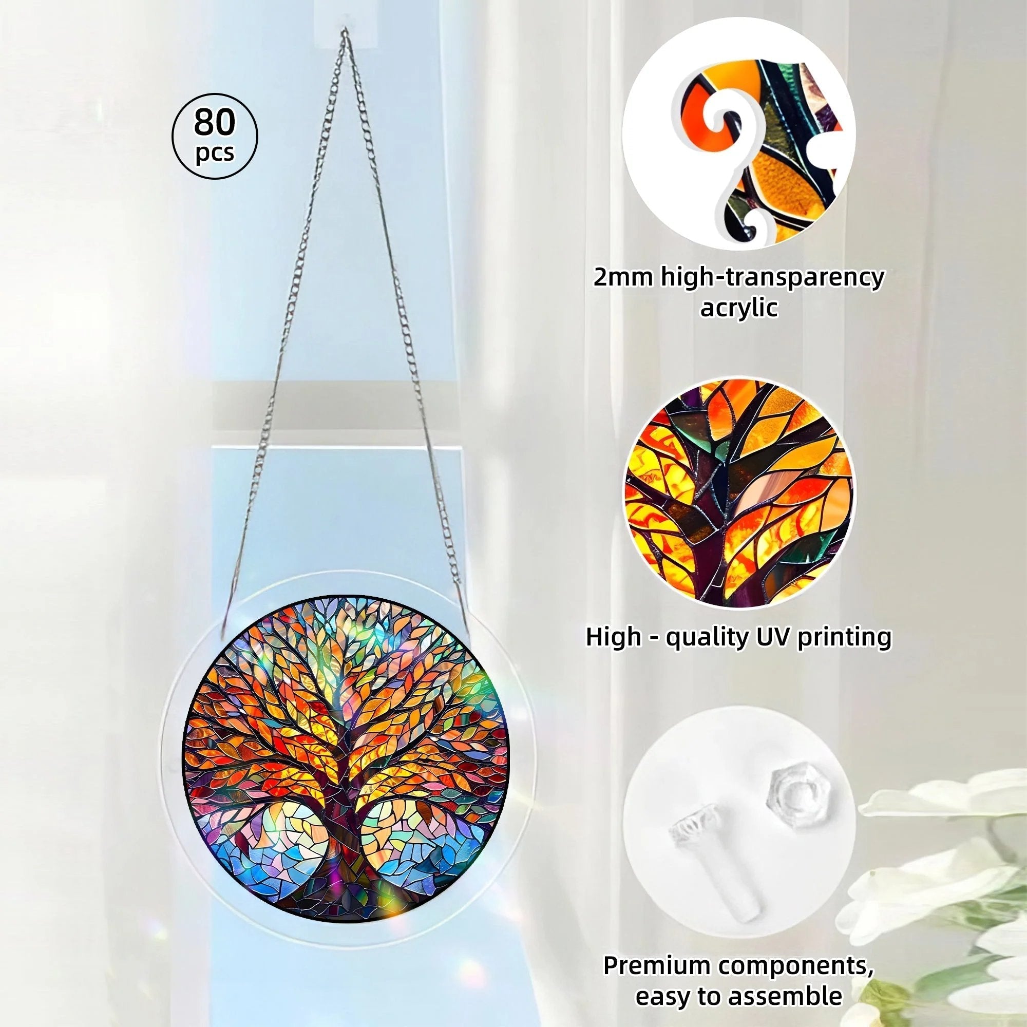 🔥☀️🛍️Ακρυλικό παζλ Suncatcher 80 τεμαχίων