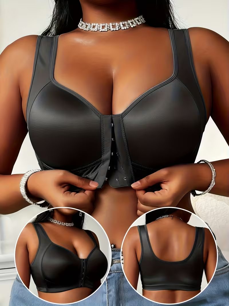 👙TRIAUMPH – [4 τεμ.]Σουτιέν χωρίς σύρμα, από σατέν ύφασμα υψηλής ποιότητας, λείο υλικό, με σχέδιο κλεισίματος μπροστά