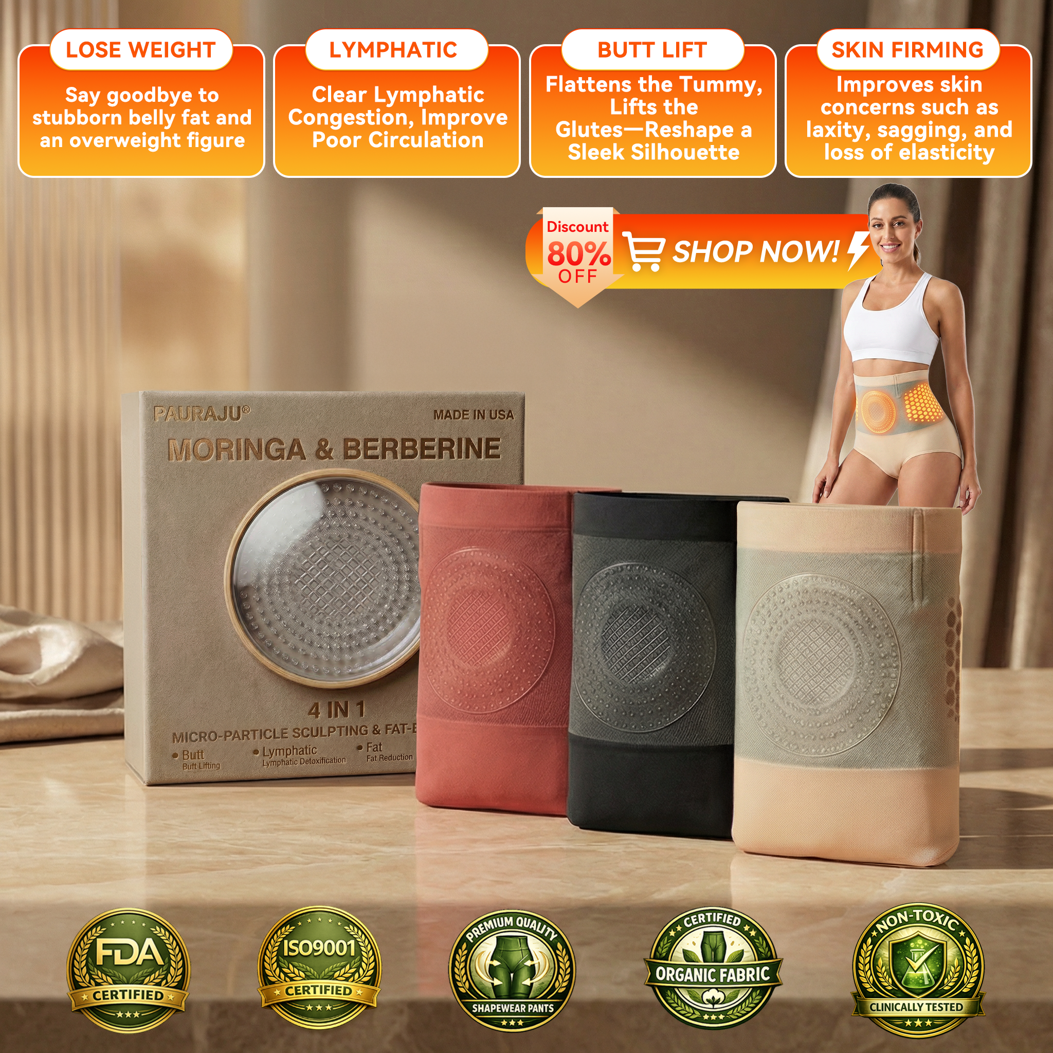 🩳Official Brand Store | 🎇2026 Moringa & Berberine 4-In-1 Micro-Particle Sculpting & Fat-Burn Shorts