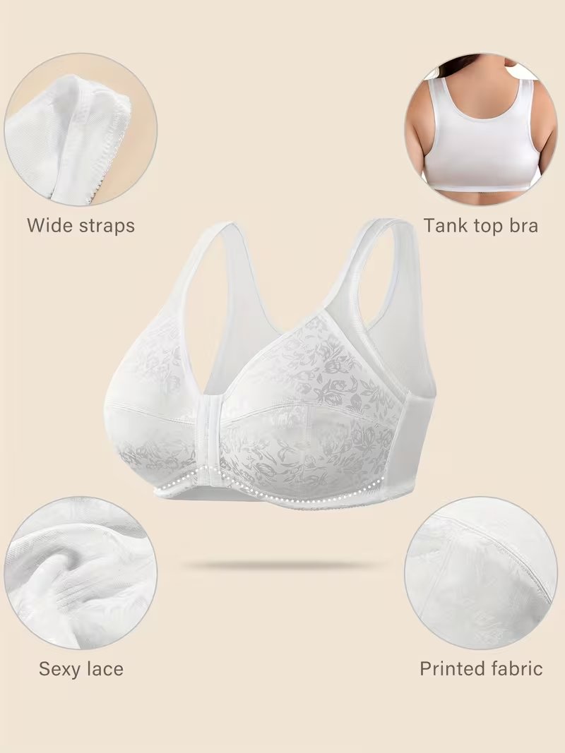 Σετ 4 τεμαχίων Triumph®👑 -Σουτιέν ζακάρ πλήρους κάλυψης με κούμπωμα μπροστά [65A-120H]