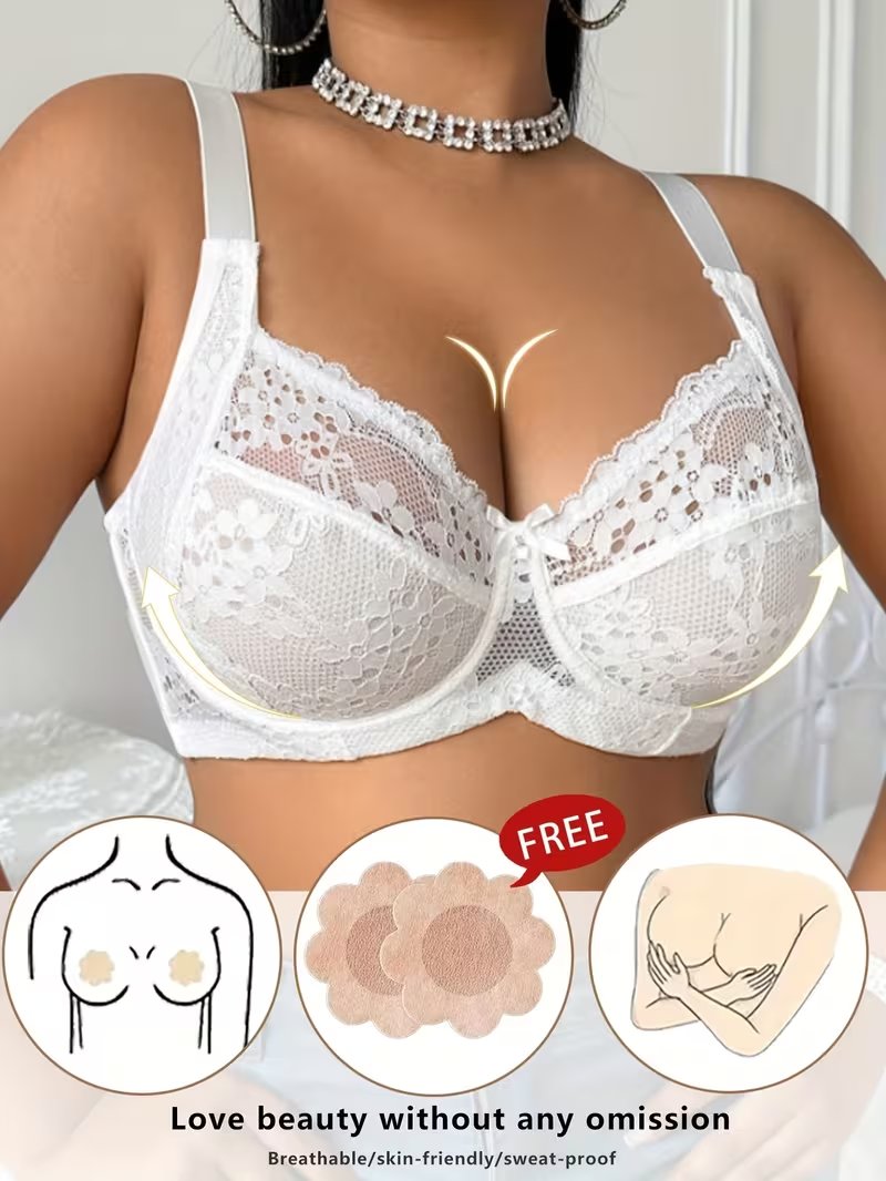 👙TRIAUMPH – [4 τεμ.]🔥50% Σουτιέν Plus Size με Δαντέλα και Μπανέλα