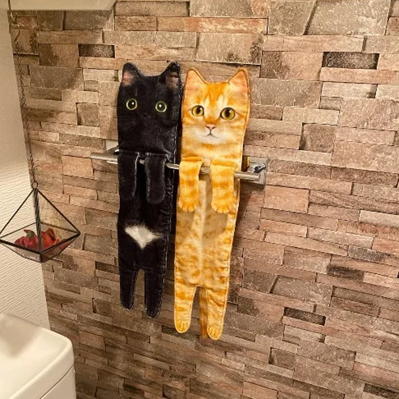 🎁OSTATNI DZIEŃ WYPRZEDAŻY! 50% ZNIŻKI!✨😺Uroczy ręcznik do rąk z motywem kota🐾
