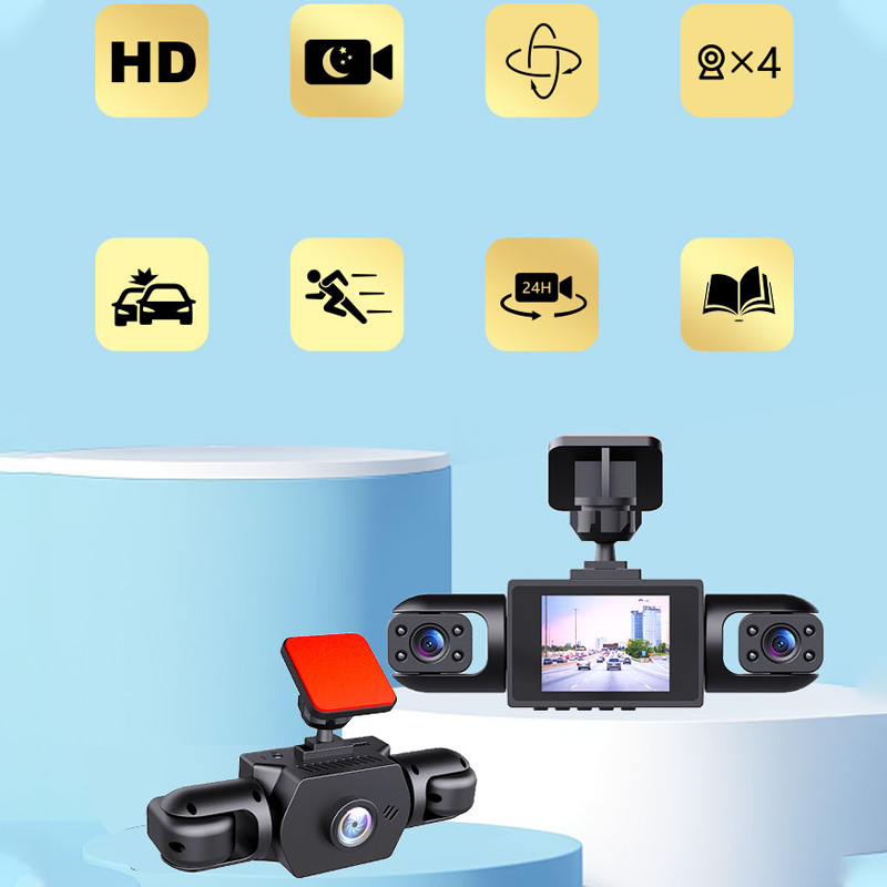 💥 Κάμερα αυτοκινήτου 4 φακών 360° – 1080P HD, Νυχτερινή όραση και Αυτόματη ασφάλεια! 🌙