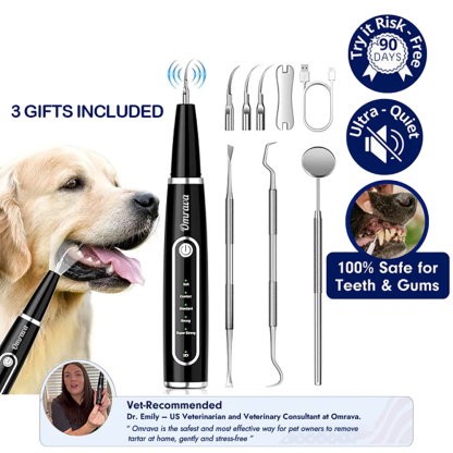 Dog Tartar & Plaque Remover with LED | 5-Mode Pet Teeth Cleaning Kit 