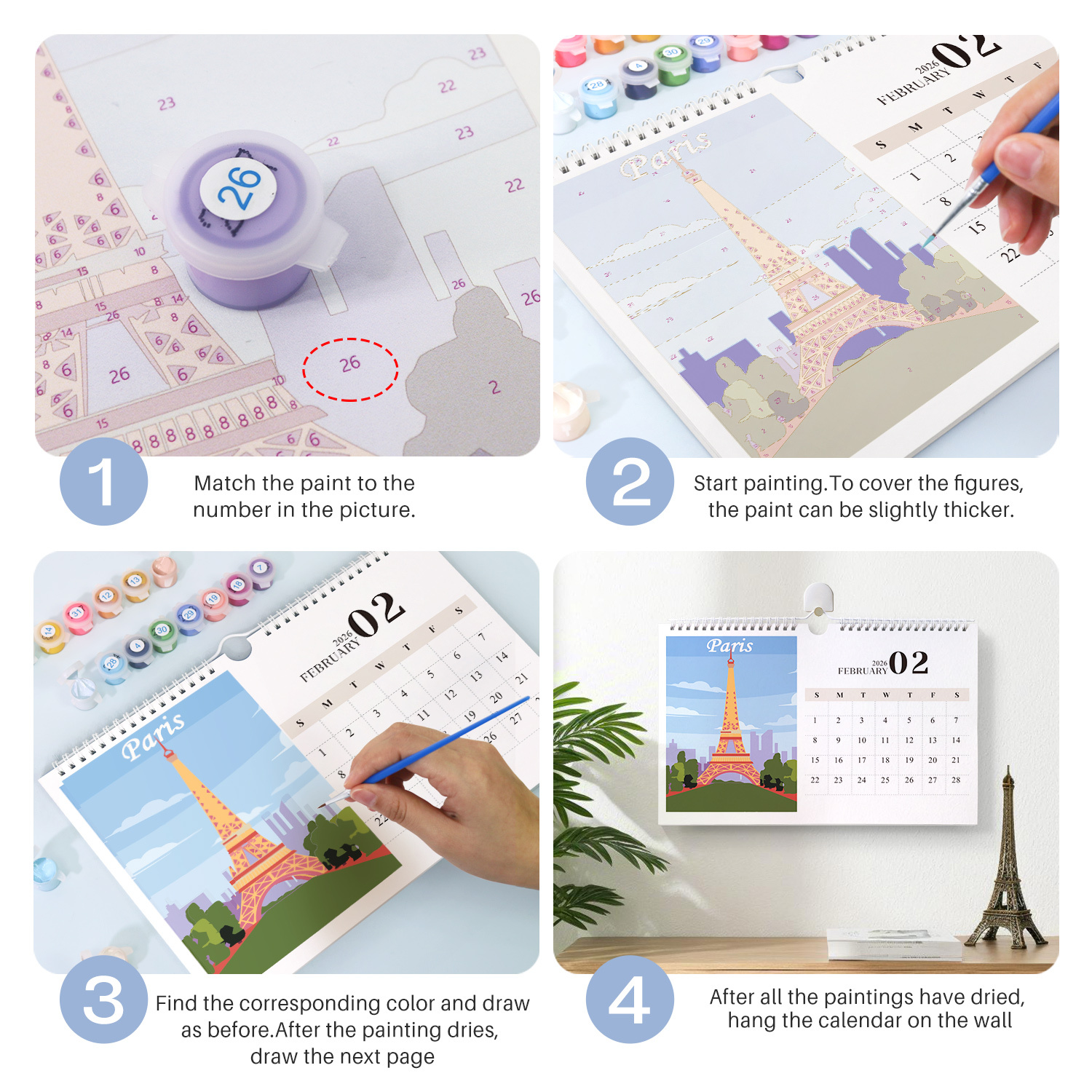 Spiral-Bound Cityscape Art Calendar 2026