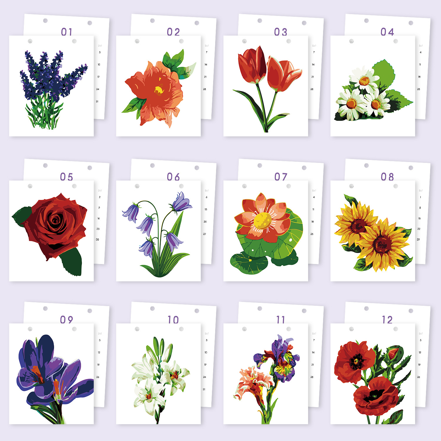 Floral Art Calendar 2026