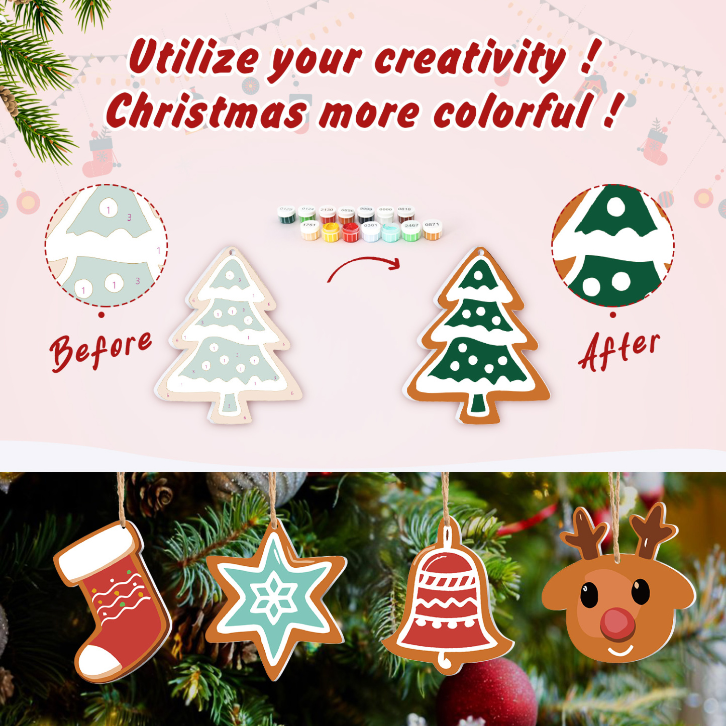 Colorful Calm Christmas Ornaments
