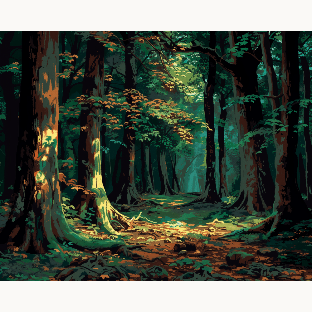 Dark Wood Forest Joy Hues Paint by Numbers Kit – JoyHues, image size:1000x1000